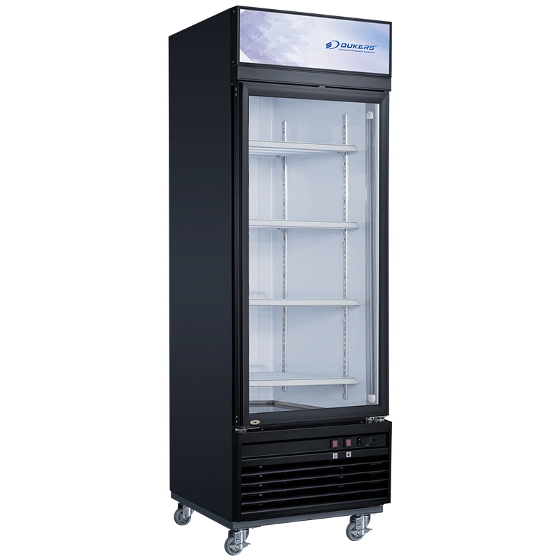 Vitrina frigorífica negativa con puerta de vidrio y frontón luminoso